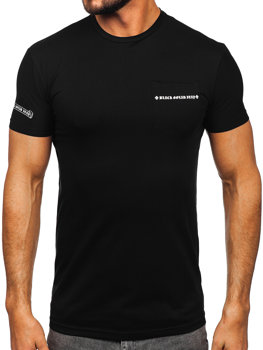Černé pánské tričko s kapsou a potiskem Bolf MT3044