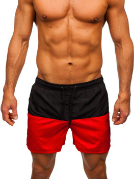 Černo-červené pánské plavecké šortky Bolf HM058