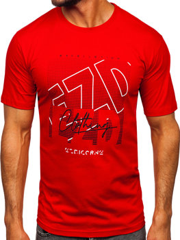 Červené pánské bavlněné tričko Bolf 14748