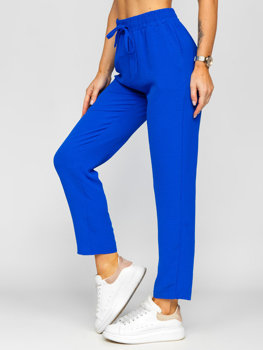 Královsky modré dámské textilní jogger kalhoty Bolf W7325
