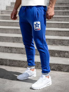 Modré pánské jogger kalhoty Bolf K10001