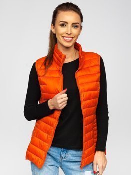 Oranžová dámská prošívaná vesta Bolf 23038