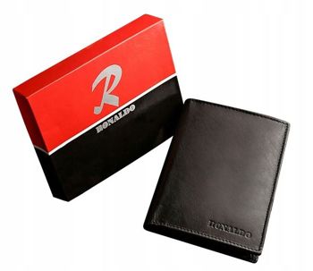Pánská černá kožená peněženka 602