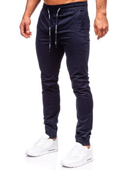 Tmavě modré pánské textilní jogger kalhoty Bolf KA6078