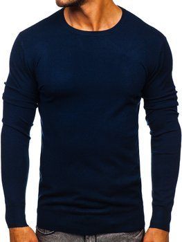 Tmavě modrý pánský svetr basic Bolf YY01