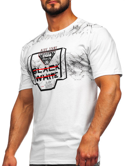 Bílé pánské tričko s potiskem Bolf 14207