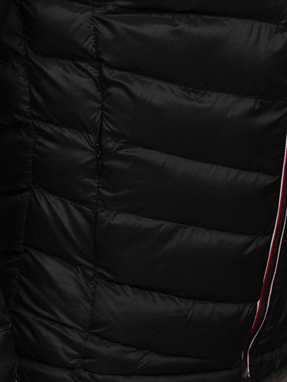 Černá pánská prošívaná sportovní zimní bunda Bolf 1100