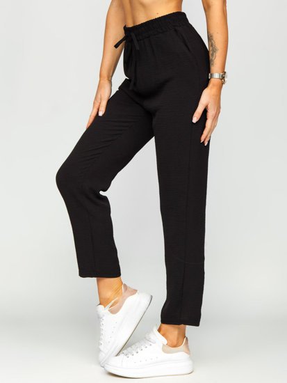 Černé dámské textilní jogger kalhoty Bolf W7325
