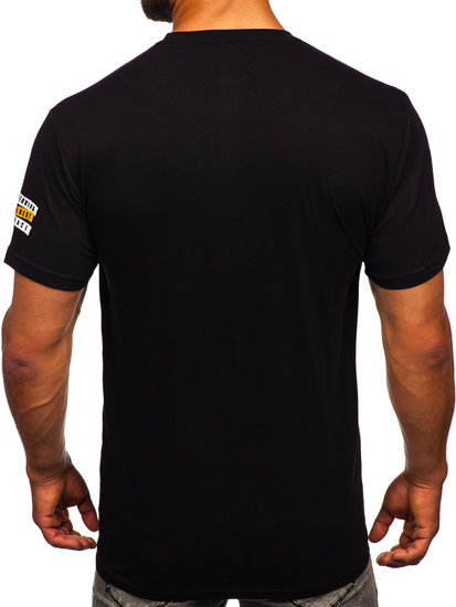Černé pánské bavlněné tričko Bolf 14514