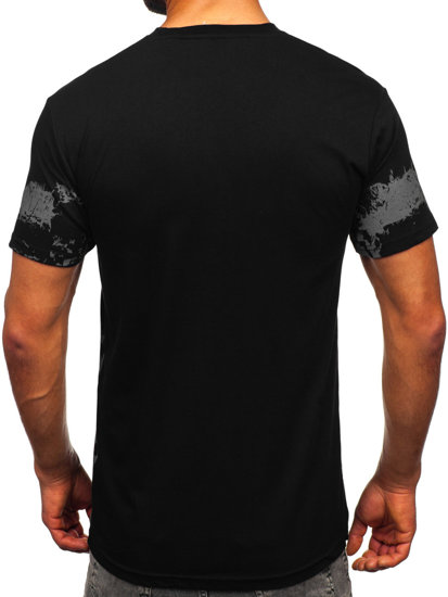 Černé pánské bavlněné tričko Bolf 14723