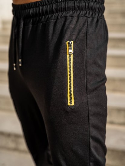 Černo-žluté pánské jogger kalhoty Bolf 81270