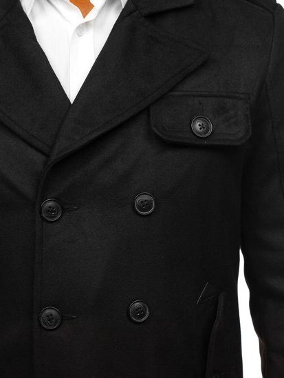 Černý pánský zimní kabát Bolf 3123