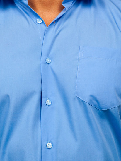Modrá pánská elegantní košile s dlouhým rukávem Bolf M14