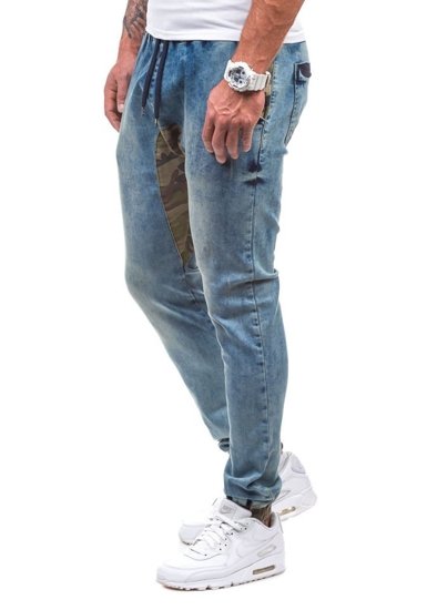 Modré pánské džínové jogger kalhoty Bolf 0465