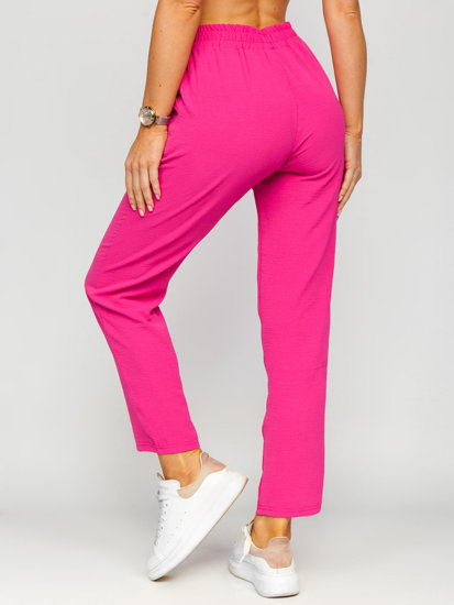Růžové dámské textilní jogger kalhoty Bolf W7325