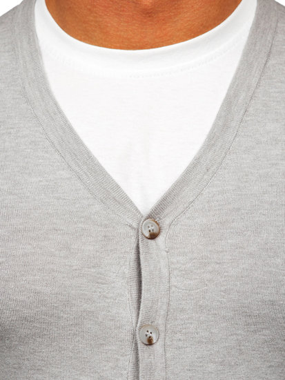 Šedý pánský svetr na zip cardigan Bolf MM6006