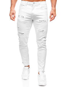 Bílé pánské džíny slim fit Bolf KX1181