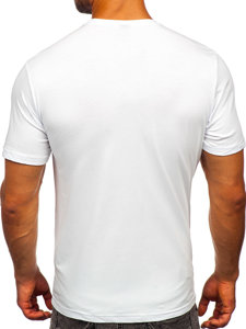 Bílé pánské tričko s potiskem Bolf 2186