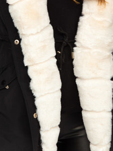 Černá dámská zimní parka bunda s kapucí Bolf 7033