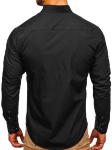 Černá pánská elegantní košile s dlouhým rukávem Bolf 5722