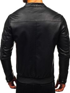 Černá pánská koženková bunda Bolf 1073