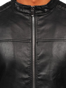 Černá pánská koženková bunda biker Bolf 11Z8019