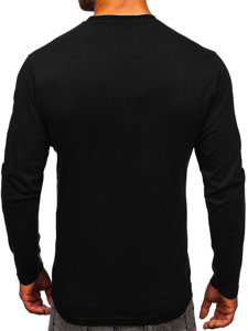 Černé pánské tričko s dlouhým rukávem a s potiskem Bolf 146745