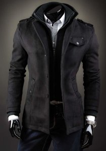 Černý pánský kabát Bolf 8853B