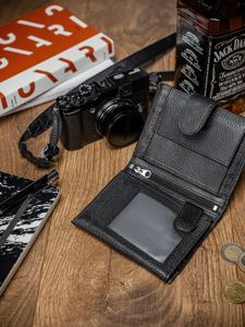 Pánská černá kožená peněženka 2236