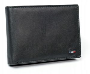 Pánská černá kožená peněženka 3077