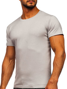 Světle šedé pánské tričko bez potisku Bolf 2005